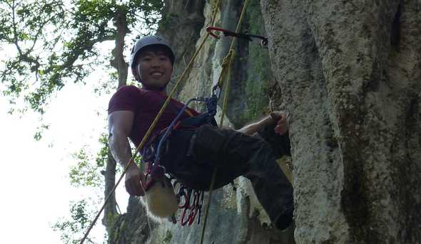 Andre climbing