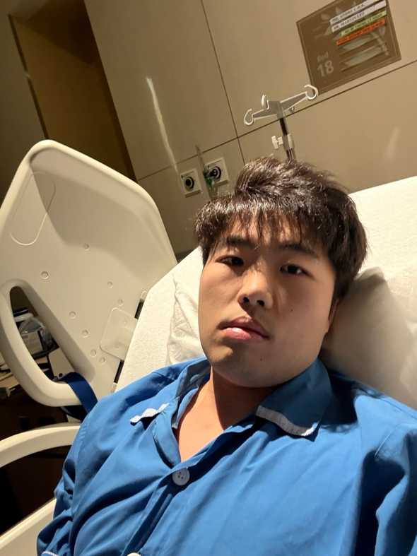 Me in the hospital bed